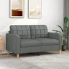 Image de vidaXL Canapé à 2 places Gris foncé 140 cm Tissu