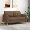 Image de vidaXL Canapé à 2 places Marron 140 cm Tissu