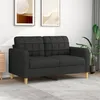 Image de vidaXL Canapé à 2 places Noir 140 cm Tissu