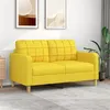 Image de vidaXL Canapé à 2 places Jaune clair 140 cm Tissu