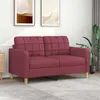 Image de vidaXL Canapé à 2 places Rouge bordeaux 140 cm Tissu