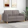 Image de vidaXL Canapé à 2 places Taupe 140 cm Tissu