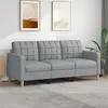 Image de vidaXL Canapé à 3 places Gris clair 180 cm Tissu