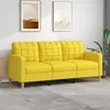 Image de vidaXL Canapé à 3 places Jaune clair 180 cm Tissu