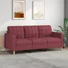 Image de vidaXL Canapé à 3 places Rouge bordeaux 180 cm Tissu