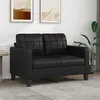 Image de vidaXL Canapé à 2 places Noir 120 cm Similicuir