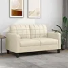 Image de vidaXL Canapé à 2 places Crème 140 cm Similicuir