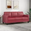 Image de vidaXL Canapé à 3 places Rouge bordeaux 180 cm Similicuir