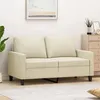 Image de vidaXL Canapé à 2 places Crème 120 cm Similicuir