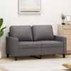 Image de vidaXL Canapé à 2 places Gris 120 cm Similicuir