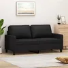 Image de vidaXL Canapé à 2 places Noir 140 cm Similicuir