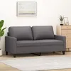 Image de vidaXL Canapé à 2 places Gris 140 cm Similicuir