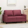 Image de vidaXL Canapé à 2 places Rouge bordeaux 120 cm Tissu