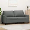 Image de vidaXL Canapé à 2 places Gris foncé 140 cm Tissu