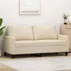 Image de vidaXL Canapé à 2 places Crème 140 cm Tissu