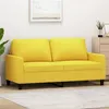Image de vidaXL Canapé à 2 places Jaune clair 140 cm Tissu