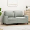 Image de vidaXL Canapé à 2 places Gris clair 120 cm Velours, canapé, canapé rembourré, siège de salon, causeuse, canapé de salon, 359189
