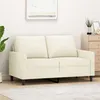 Image de vidaXL Canapé à 2 places Crème 120 cm Velours