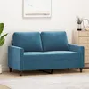 Image de Canape dangle droit fixe vidaxl stable 2 places en Velours bleu
