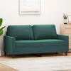 Image de vidaXL Canapé à 2 places Vert foncé 140 cm Velours