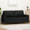 Image de vidaXL Canapé à 2 places Noir 140 cm Velours