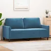 Image de vidaXL Canapé à 2 places Bleu 140 cm Velours