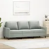 Image de vidaXL Canapé à 3 places Gris clair 180 cm Velours