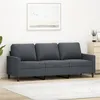 Image de vidaXL Canapé à 3 places Gris foncé 180 cm Velours