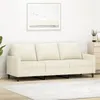 Image de vidaXL Canapé à 3 places Crème 180 cm Velours