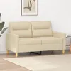 Image de Canapé à 2 places Crème 120 cm Tissu
