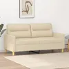Image de Canapé à 2 places Crème 140 cm Tissu