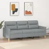 Image de vidaXL Canapé à 3 places Gris clair 180 cm Tissu