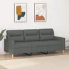 Image de vidaXL Canapé à 3 places Gris foncé 180 cm Tissu