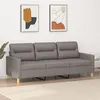 Image de vidaXL Canapé à 3 places Taupe 180 cm Tissu