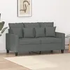 Image de vidaXL Canapé à 2 places Gris foncé 120 cm Tissu