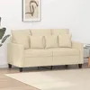 Image de Canapé à 2 places Crème 120 cm Tissu