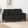 Image de vidaXL Canapé à 2 places Noir 120 cm Tissu