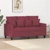 Image de vidaXL Canapé à 2 places Rouge bordeaux 120 cm Tissu359265