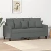 Image de vidaXL Canapé à 2 places Gris foncé 140 cm Tissu