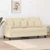 Image de vidaXL Canapé à 2 places Crème 140 cm Tissu359269