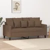 Image de vidaXL Canapé à 2 places Marron 140 cm Tissu359270