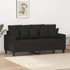 Image de vidaXL Canapé à 2 places Noir 140 cm Tissu