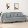 Image de vidaXL Canapé à 3 places Gris clair 180 cm Tissu