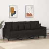 Image de vidaXL Canapé à 3 places Noir 180 cm Tissu