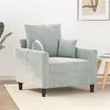 Image de vidaXL Fauteuil Gris clair 60 cm Velours