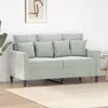 Image de vidaXL Canapé à 2 places Gris clair 120 cm Velours