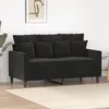 Image de vidaXL Canapé à 2 places Noir 120 cm Velours359298
