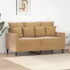 Image de vidaXL Canapé à 2 places Marron 120 cm Velours