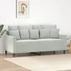 Image de vidaXL Canapé à 2 places Gris clair 140 cm Velours