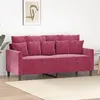 Image de vidaXL Canapé à 2 places Rouge bordeaux 140 cm Velours